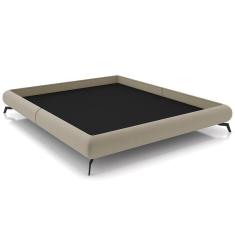 Cama Casal Queen Pés De Ferro Estilo Industrial 176cm Otto P05 Veludo Bege