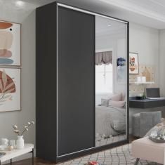 Guarda Roupa Solteiro 100% mdf bp com 2 Portas e 1 Espelho Zermatt