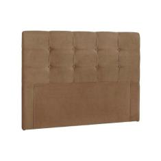 Cabeceira Cama Box Estofada Casal Casal Clean Plus Suede Marrom Taupe 