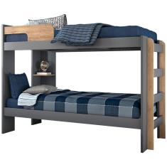 Beliche Conquista Lucca Com Escada E Prateleira Chumbo Fosco Com Amêndoa Fosco