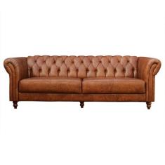 Sofá 2 Lugares Bérgamo 200cm Couro Mel - Gran Belo