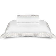 Jogo De Cama King Size Carnegie Bege 300Fios Algodão Egípcio