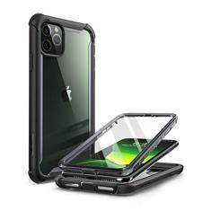 i-Blason Capa Ares para iPhone 11 Pro Max versão 2019, capa bumper transparente resistente de camada dupla com protetor de tela integrado (preto)