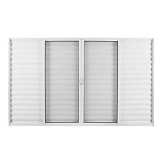 Janela de Alumínio Veneziana de Correr 120x150cm 6 Folhas 2 Fixas com Vidro Mini Boreal Soft MGM Branco
