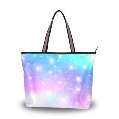 Bolsa de ombro My Daily feminina colorida Galaxy Fantasy, Multi, Large