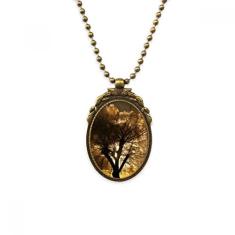 DIYthinker Colar vintage com pingente de contas vintage e cenário da natureza da floresta, verde