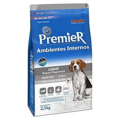 Ração Premier Ambientes Internos Light Para Cães Adultos Sabor Frango E Salmão, 2,5Kg Premier Pet Para Todas Médio Adulto,