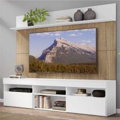 Rack Com Painel Tv 65" Madri Multimóveis Branco/Rustic Com Suporte E P