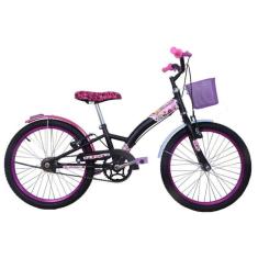 Bicicleta Feminina Aro 20 Fashion High com Cestinha Preta