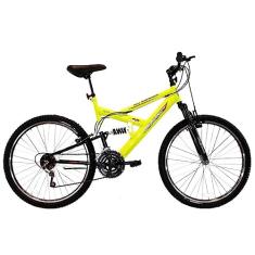Bicicleta Aro 26 18V Full Suspention Max 260 Amarelo