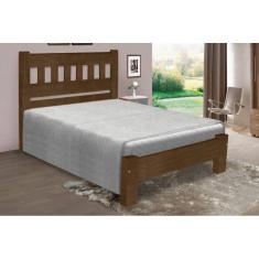 Cama de Casal Madri de Madeira Maciça Angelim Pedra/Tauari