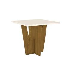 Mesa de Jantar Tampo MDF Com Vidro Canto Reto 90 cm V�rtice Henn