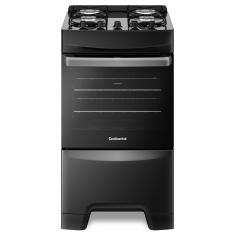 Fogão a Gás de Piso 4 Bocas Continental Mesa de Vidro FC4GP - Preto