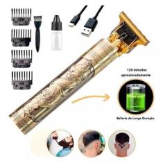 Maquina De Cortar Cabelo E Barbear Sem Fio Premium Usb Nova - Queen, B