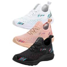 Kit 3 Pares Tênis Feminino Olimp para Caminhada Treino Vili, 35, Ptopi