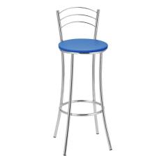 Banqueta Alta Cromada Bc26/a A101 Treparoni Azul