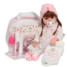 Boneca Reborn Menina Realista Enxoval Arco Íris Completo - Cegonha Reb