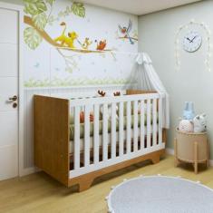 Berço Mini Cama 100% MDF com Colchão Life - Tigus Baby