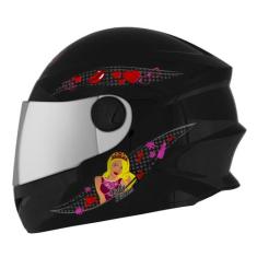Capacete Fechado Mixs Start Infantil Selfie, PRETO, 54