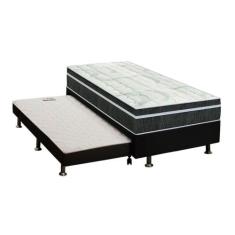 Cama Box c/Auxiliar Solteiro: Colchão Orthoflex Bonnel Venezia Black +
