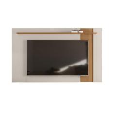Painel para TV até 70 polegadas Leme, 1 prateleira, Off White Matte e Freijó, Colibri