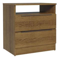 Mesa de Cabeceira Madesa 3227 com 2 Gavetas - Rustic