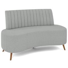 Sofá 2 Lugares Para Sala Living 135cm Pés Palito Tamar K04 Bouclê Cinza Claro - Mpozenato