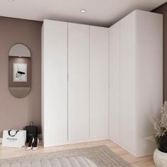 Guarda Roupa Modulado de Canto 5 portas 3 Peças Hera CabeCasa MadeiraM