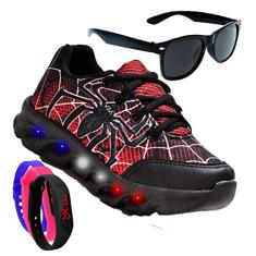 Tenis De Led Led Masculino Aranha Meninos Estilo Original + Brindes
