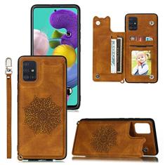 Capa de couro flip para Samsung Galaxy S21 Plus S20 FE Note 20 Ultra S10 Lite A21S A31 A41 A51 A71 A12 A32 A52 A72 Capa para cartão, marrom, para Samsung S20 Plus