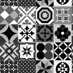 Papel de Parede Lavável Vidrado Português Preto 6m