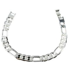 Pulseira Masculina 20Cm 1Cm Largura Folheada Prata Pl137