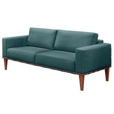 Sofá Namoradeira Bella Luxo Castellar Móbile Linho Azul Linho Azul