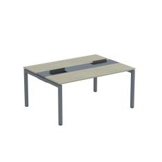 Mesa Plataforma Dupla com Pé de Aço para Coworking 160x120 Pdc16/12/2p Nogueira Casablanca/Grafito