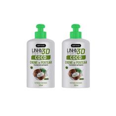 Creme Para Pentear Soft Hair 280Ml Coco 3D - Kit Com 2Un