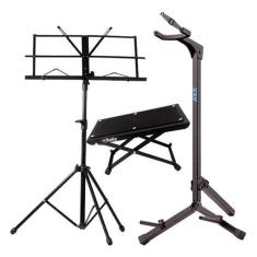 Kit Suporte Violão Ask G3S + Descanço Pé + Estante Partitura