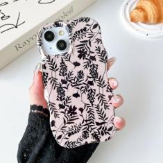 DEFBSC Capa compatível com iPhone 13 Pro Max, design de padrão de pintura estética, moldura ondulada, encaracolado, brilhante, policarbonato rígido, TPU macio, à prova de choque, proteção híbrida de 2