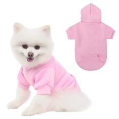 KOOLTAIL Moletom com capuz básico para cães - Suéter com capuz macio e quente com orifício para coleira e bolso, casaco de inverno para cães, roupas de clima frio, moletom para cães pequenos, médios,