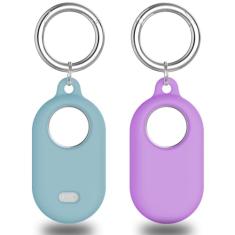 Tyanuzz Capa Smart Tag 2 compatível com Samsung Smarttag2, capa protetora de silicone para Samsung Galaxy Smart Tag 2 com chaveiro, suporte antiperda para rastreador GPS para chaves, animais de