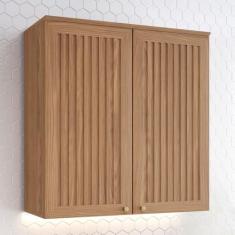 Armário Aéreo Cozinha 80 Cm Requinte 2 Portas Ripado Nature - Henn