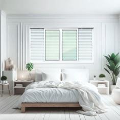 Veneziana Elite 6 Folhas Moveis 100 X 200 Vidro Liso Branco