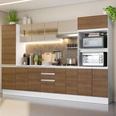 Cozinha Completa 100% MDF Madesa Smart 300 cm Com Armário, Balcão e Ta