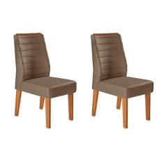 Cadeira DJ Móveis Curvata/Ondina 2 Un Carvalho/Pecan