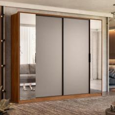 Guarda Roupa Casal 2 Espelho 4 Portas Flex 4 Gavetas Laredo Demartêz, 