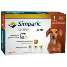 Antipulgas Simparic 20 mg para cães 5,1 a 10 kg - Zoetis - 1 unidade -