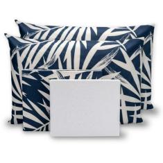 Lençol Kit 04 Peças Jogo de Cama Solteirão 180 Fios Estampado c/Elásti