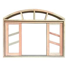 Janela de Madeira Vitro de Correr Diagonal Arco Padrão Cedro Esquadria