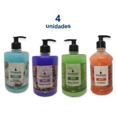 Kit 4 Sabonete Líquido 500ml Pump Sortido Senalândia - Envio Já, Lilás