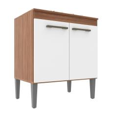 Balcão para Cozinha 2 Portas 71cm com Tampo Branco