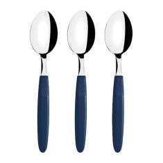 Conjunto De Colheres De Mesa Tramontina Ipanema Com Lâminas Em Aço Inox E Cabos De Polipropileno Azul 3 Peças